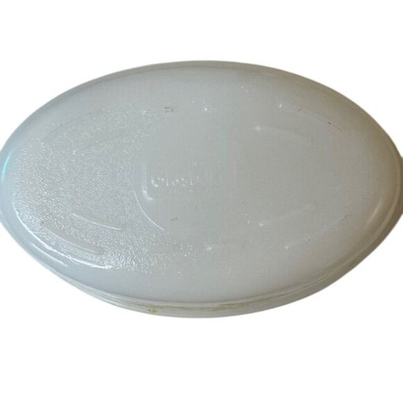 Vintage Anchor Hocking Fire-King White Milk Glass Oval Casserole Dish With Gold - Picture 4 of 9